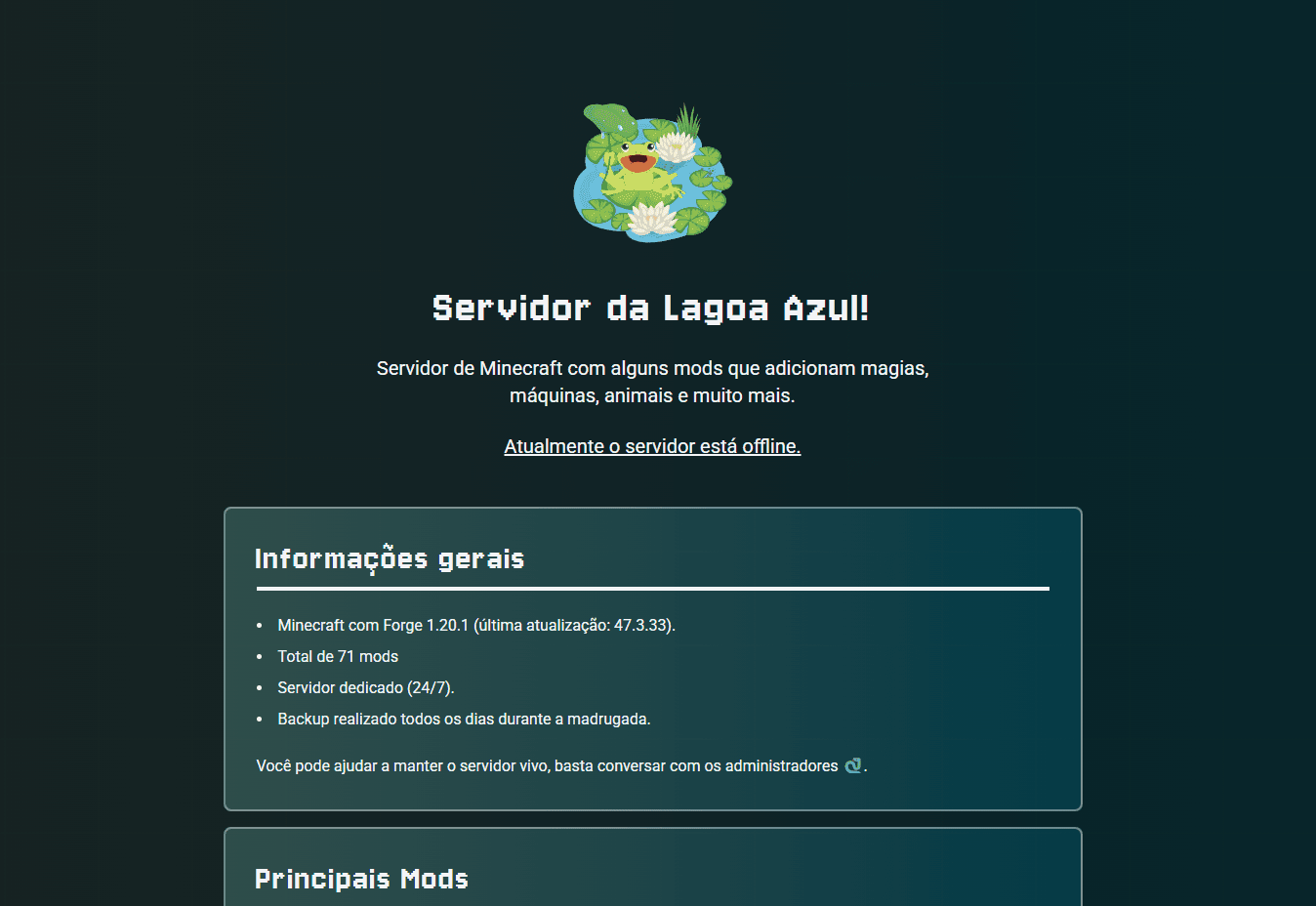 Imagem do projeto: Site para servidor de Minecraft Simples
