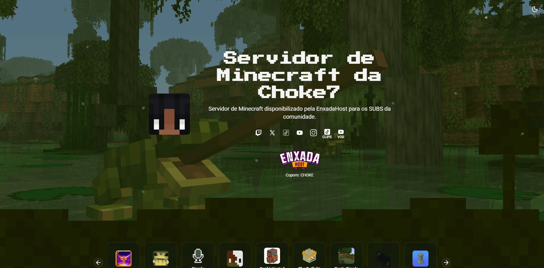 Imagem do projeto: Site para servidor de Minecraft Choke7