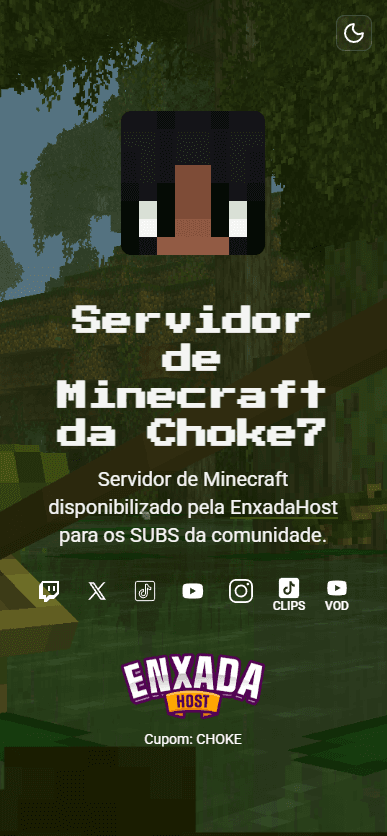 Imagem do projeto: Site para servidor de Minecraft Choke7