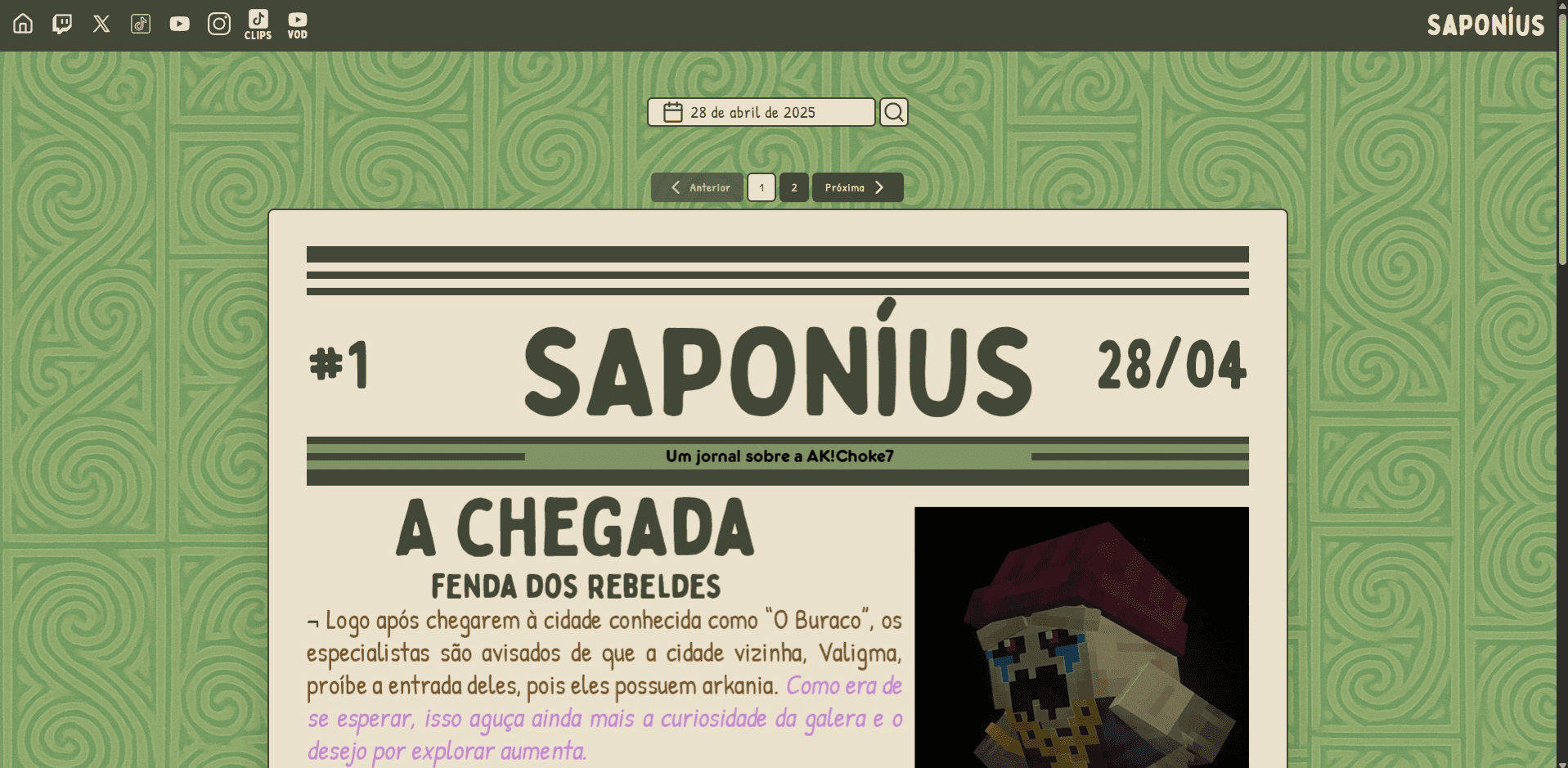 Imagem do projeto: Saponíus - Jornal